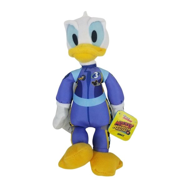 Disney Junior Mickey And The Roadster Racers Donald Duck Plush Blue Racer New - Picture 1 of 12